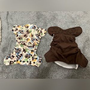Blueberry OS Cloth Diaper Bundle - 2 Shells, 2 each of S/L Inserts - NWOT